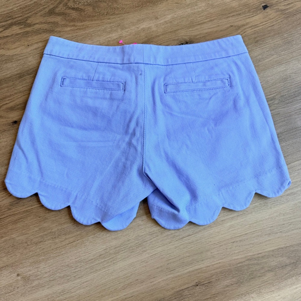 NWT Lilly Pulitzer Buttercup Stretch Short Periwinkle Scalloped Hem Size 0 - Picture 6 of 7